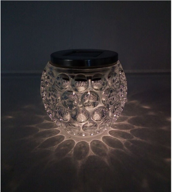 Buri - Solar-Glasleuchte mit LED-Licht Warmweiß Solarlampe Gartenlicht Außenleuchte