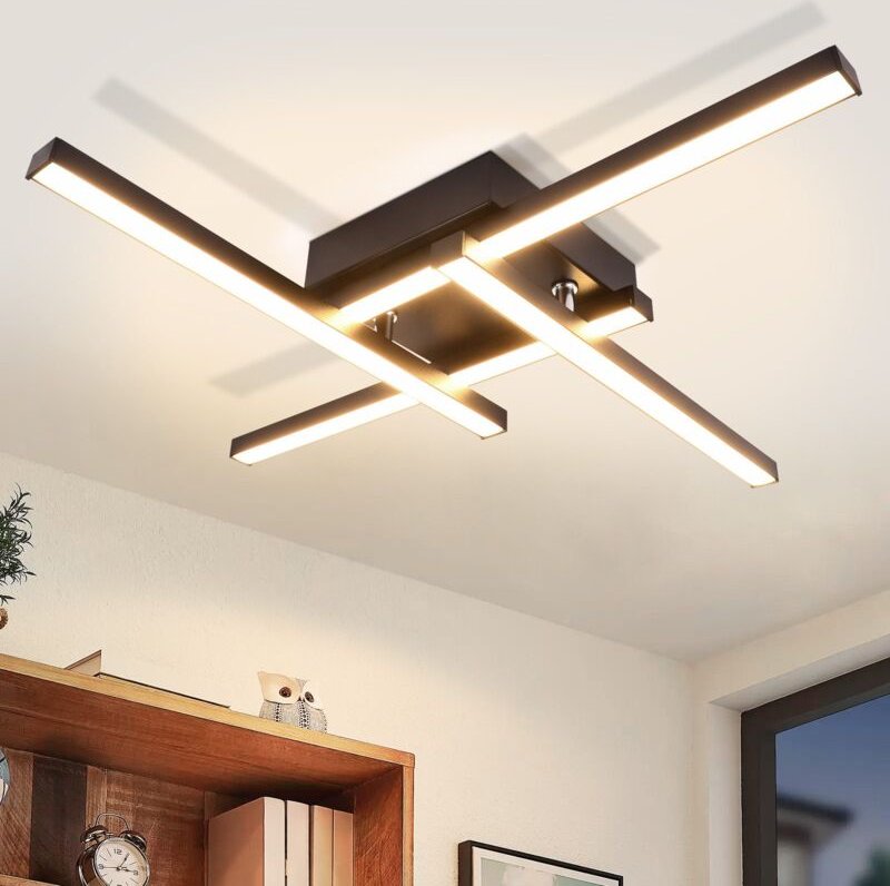 Deckenlampe led Deckenleuchte Wohnzimmer - Warmweiß Wohnzimmerlampe Modern Design 24W Schlafzimmerlampe 3000K Licht Über...