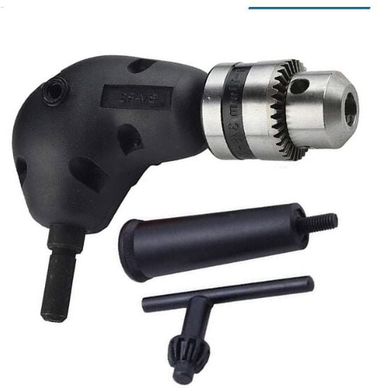 90-Grad-Winkel-Bohrfutterverlängerung, rechtwinkliger Bohreradapter, Bohrfutteraufsatz, Elektrowerkzeug-Zubehör zum Bohr...