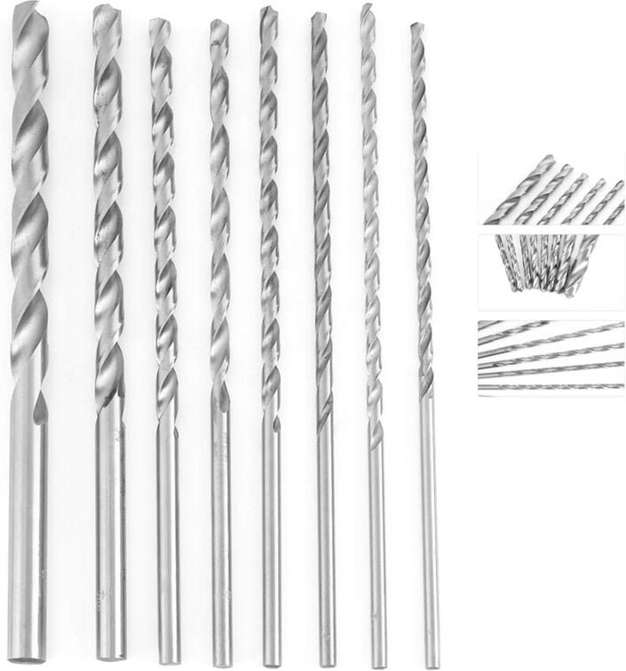 Ersandy - Spiralbohrer, 8 Stück HSS-Mikrobohrer, metrische Bohrwerkzeuge, Bohrer 4–10 mm, Schnellarbeitsstahl, 4 mm, 4,2...