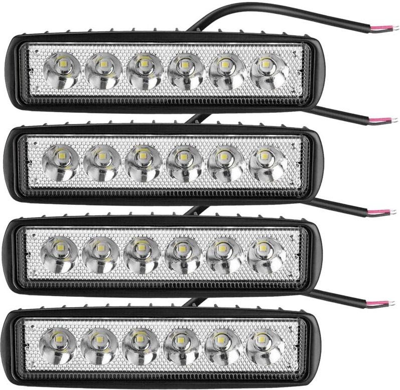 Stück 6 Zoll 18 W LED-Arbeitslicht, 12 V 24 V 6000 K Weiß LED-Strahler Auto-Arbeitslichter Arbeitslampe für LKW-Traktor ...