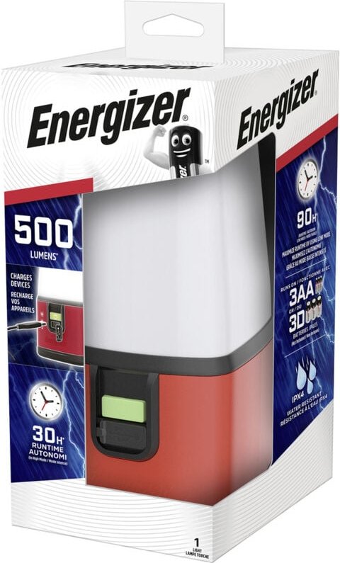 E304157700 360° Camping led Camping-Laterne 500 lm batteriebetrieben Rot/Schwarz - Energizer