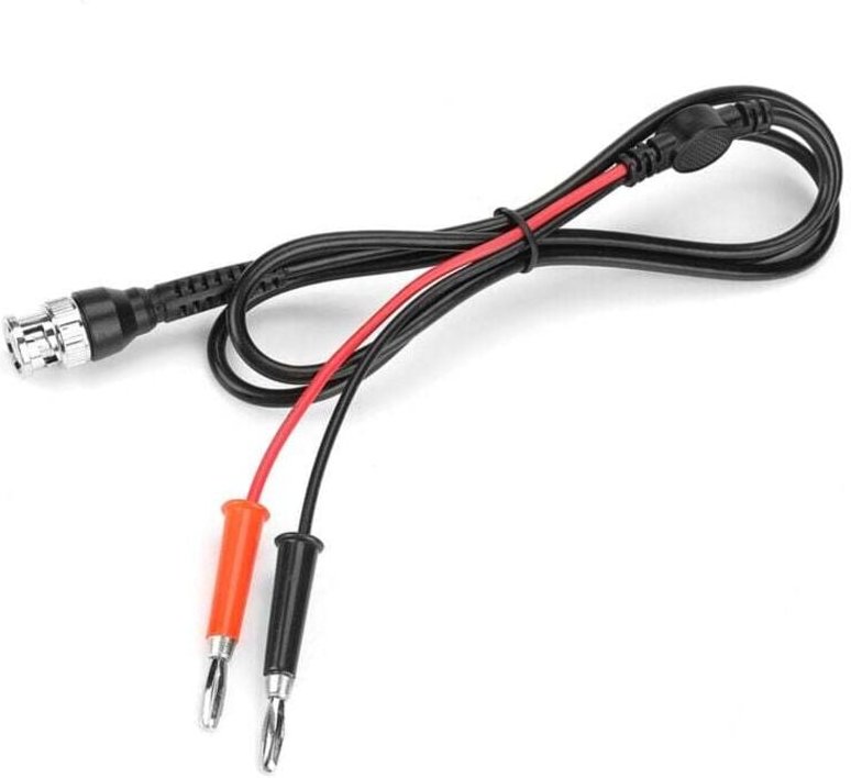 Ulisem 2er-Pack schwarzes und rotes Testkabel BNC auf Dual 50Ω Bananenstecker