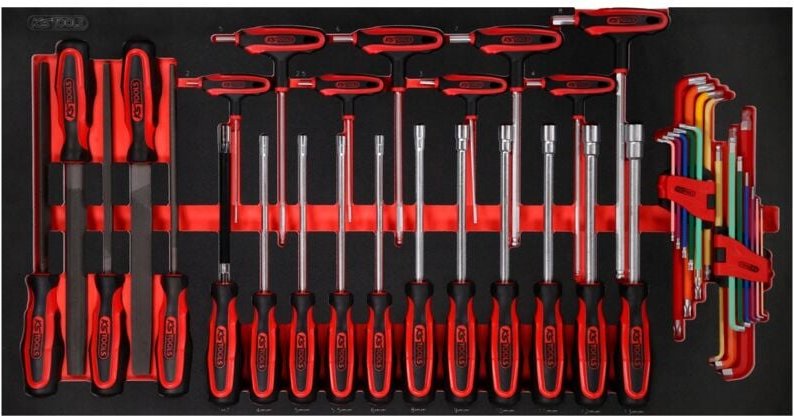 Ks Tools Schraubendreher- / und Feilen-Satz in Schaumstoffeinlage, 42-tlg.