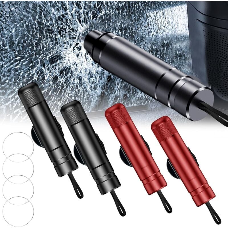 Fensterzertrümmerer der Marke Breeker, 4er-Pack, Autofensterzertrümmerer, Sicherheitsgurtschneider, Auto-Sicherheitszube...