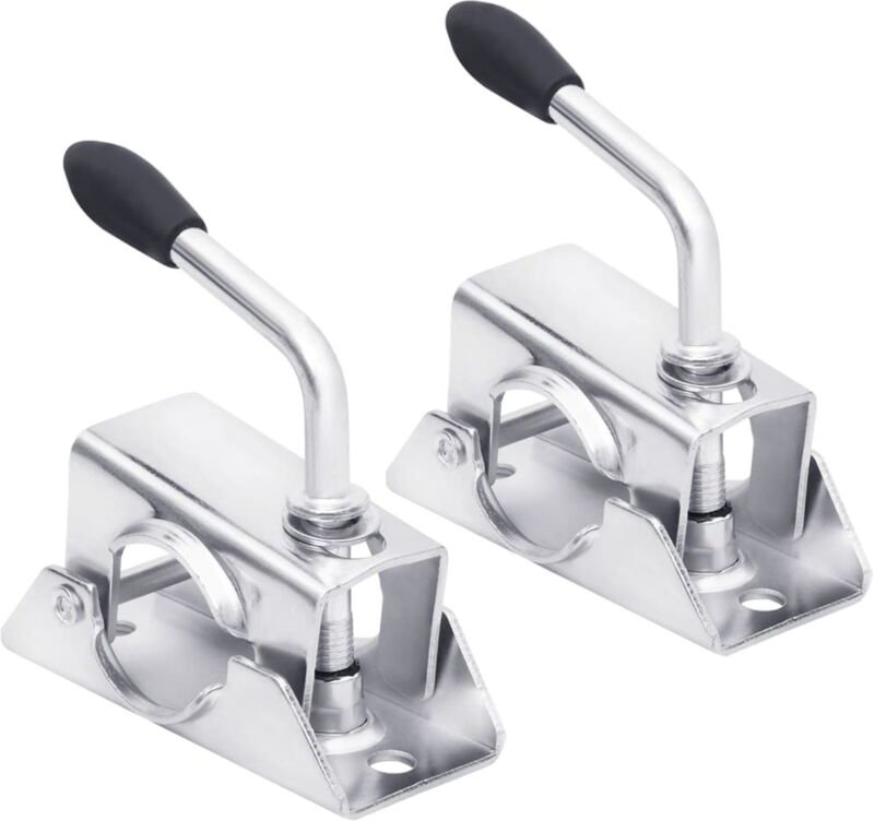 Klemmen für Stützrad 2 Stk. 13,5x6,5x14 cm Verzinkter Stahl vidaXL