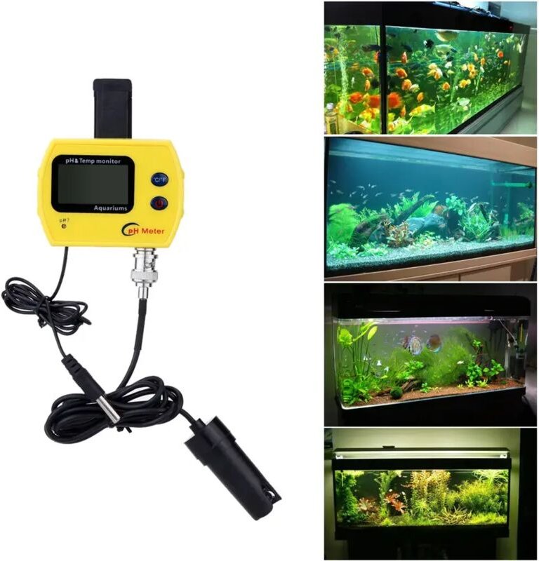 Professionelles, hochpräzises, tragbares Online-pH-Meter für Aquarien, Säuremesser, Wasserqualitätsanalysator, pH- und T...