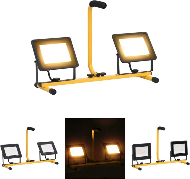 LED-Fluter mit Handgriff 2x50 w Warmweiß Vidaxl