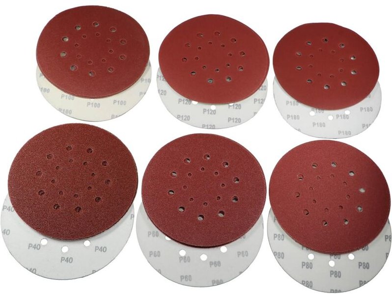 Thumbnail - 30 Schleifscheiben 225mm mix Sortiment Korn 40, 60, 80, 100, 120, 180 Wand- Deckenschleifer Schleifpapier Eckra