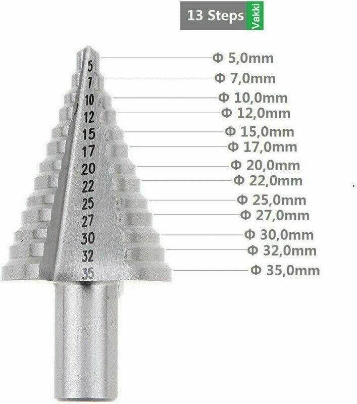 Gabrielle - HSS-Stufensenker, titanbeschichteter Doppelnut-Senker (5 mm–35 mm), robust, ideal für Schraubenzieher beim B...