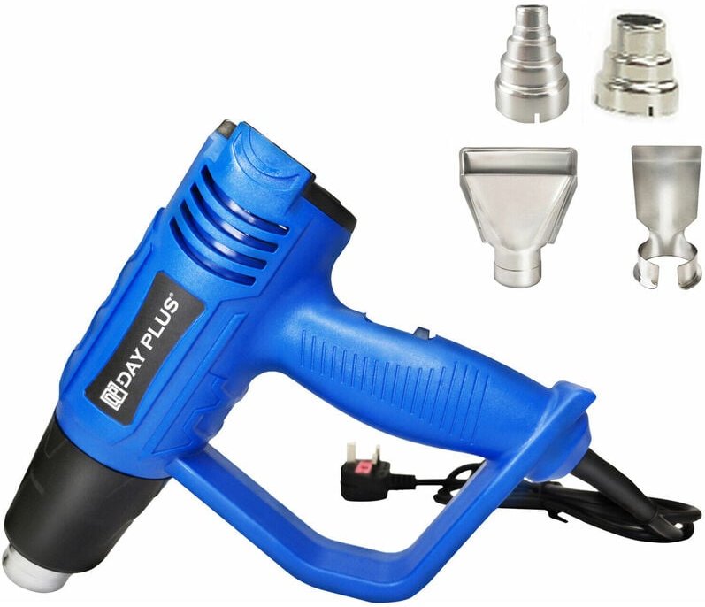 Neu Elektro Heißluftpistole,Heißluftfön,2000 Watt,Luftdurchsatz 300-500L/min, 2 Temperaturregelung 300℃-600℃ mit 3 Düsen...