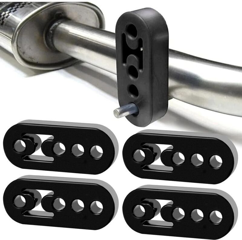 Satz mit 4 Auspuffrohrhalterungen (4 Löcher), Gummi-Auspuffrohrhalterung, Auspuffbuchse, geeignet für Auspuffrohrhalteru...