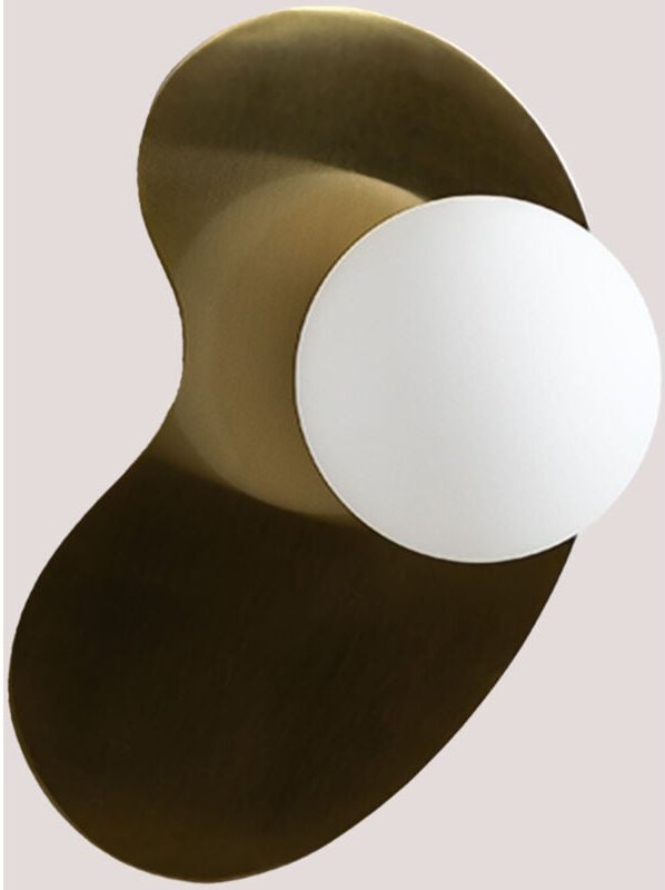 Wandleuchte aus Eisen mit Travis-Glaskugel Vergoldet - Sklum