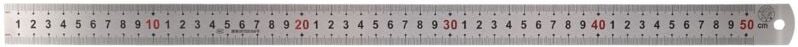 Tlily - Doppelseitige Skala Edelstahl Gerade Lineal Messwerkzeug 50cm