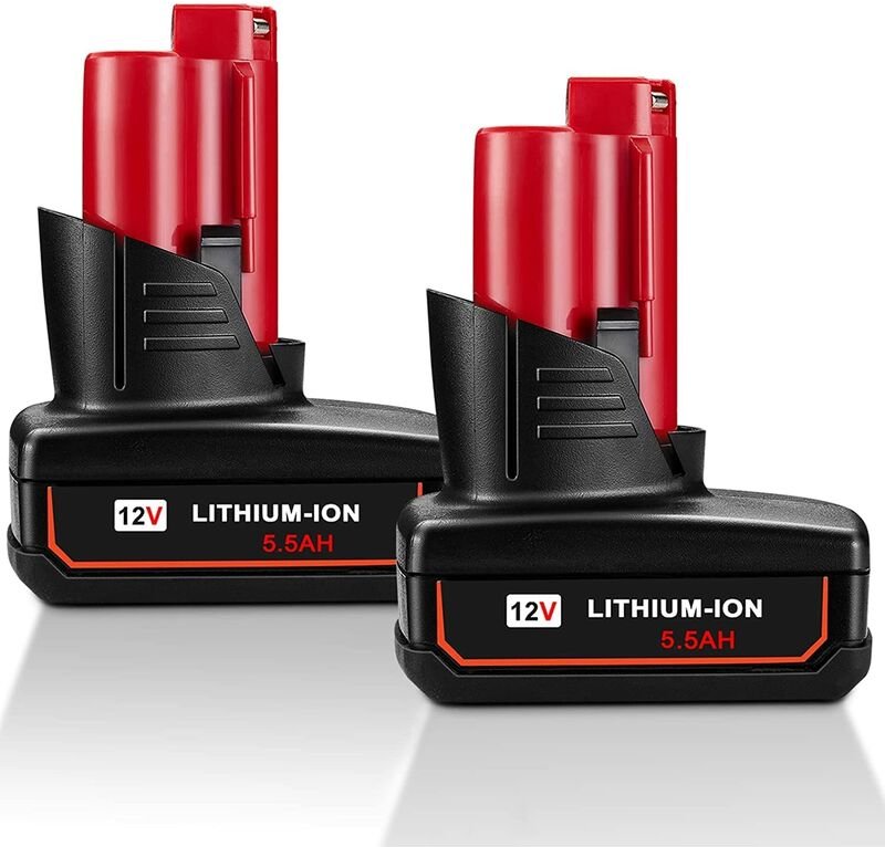 Pdstation - 2Pack der 5.5Ah 12V Batterie für Milwaukee M12 Batterie 12V rot Lithium-Ionen Akku 4932451395 Ersatz