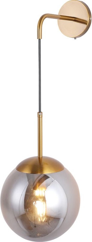 Wandleuchte - Glaskugel - Cali Grau transparent