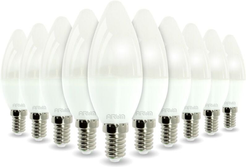 Set mit 10 LED-Kerzenbirnen E14 5,5 W Äquivalent 40 W 470 LM ARUM Farbtemperatur: Warmweiß 2700K