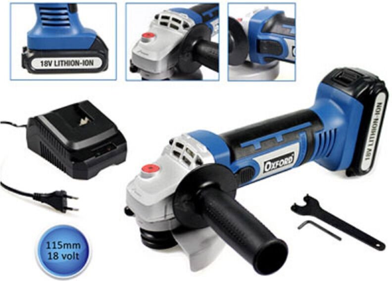 Trade Shop Traesio - Trade Shop - smerigliatrice in batteria 18V recaricabi zu litio flex disco 115 mm -