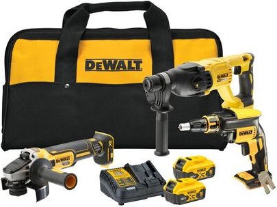 Thumbnail - Dewalt - 3-Wege-Set xr 18V 5Ah brushless Schraubendreher DCF620 + Bohrhammer DCH133 + Winkelschleifer DCG405 - DCK304P2-...