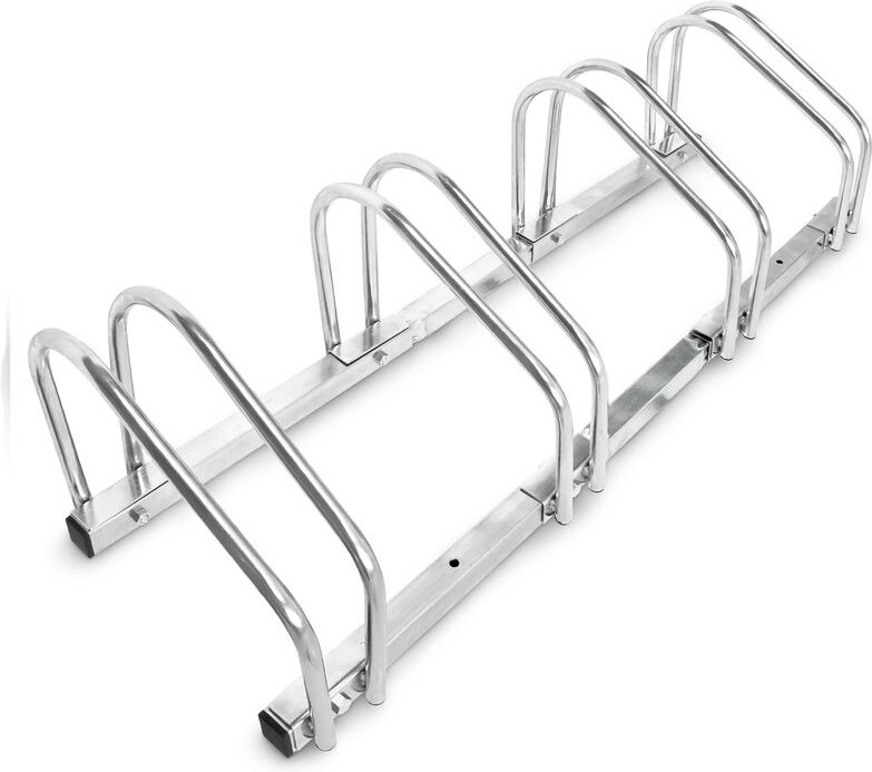 Relaxdays - Fahrradständer, Für 4 Fahrräder, Boden- und Wandmontage, Mehrfachständer, hbt: ca. 26 x 100 x 32 cm, silber