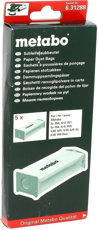 Staubbeutel pro 5 Stück für Metabo Schleifmaschine