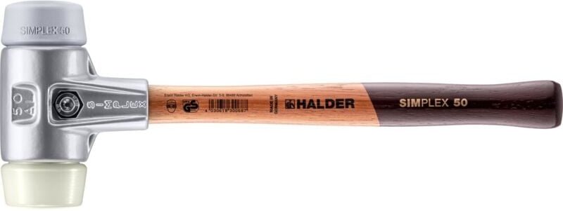 Simplex Schonhammer ø 50 mm TPE-mid grau / Nylon mit Aluminiumgehäuse - Halder