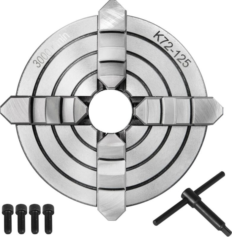 Thumbnail - K72-125 5-Zoll-Drehfutter, unabhängige umkehrbare Backe, 125-mm-Zubehör für Metalldrehmaschinen, 4-Backen-Futter für Min...
