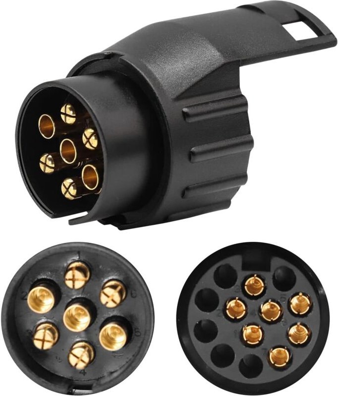 7- auf 13-poligen Anhängeradapter, 7-poliger Anhängerstecker für Autoanhänger, Traktor, Wohnwagen, Fahrradträger (1 Stüc...