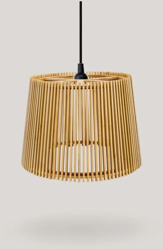 Hängelampe außen Holz E27 IP44 rund Ø 39 cm Modern Pendelleuchte Garten Außenleuchte Terrasse Beleuchtung