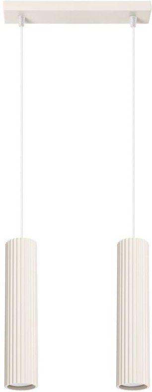 Licht-erlebnisse - Hängeleuchte Aluminium GU10 h: max. 90 cm Creme 2-flammig länglich Modern Hängelampe