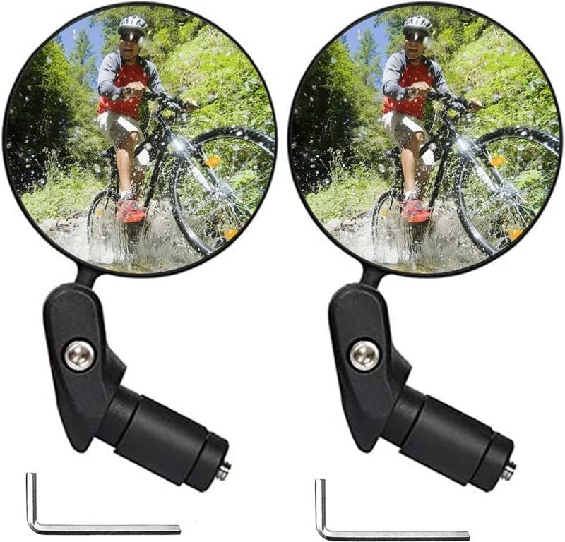 Sollbry - Paar Fahrradspiegel, 360° verstellbar für 7,0-9,7-Zoll-Lenker, konvexe Weitwinkel-Lenkerspiegel, Seitenspiegel...