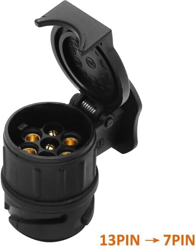 ZVD - Adaptateur Prise Remorque 13 à 7 Broches, Connecteur Électrique pour Remorque, Tracteur et Caravane