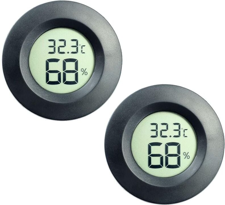 2Pack Thermometer Innen,Thermometer Digital Mini-Hygrometer-Thermometer Digitaler LCD-Monitor Innen-Außen-Feuchtemessger...