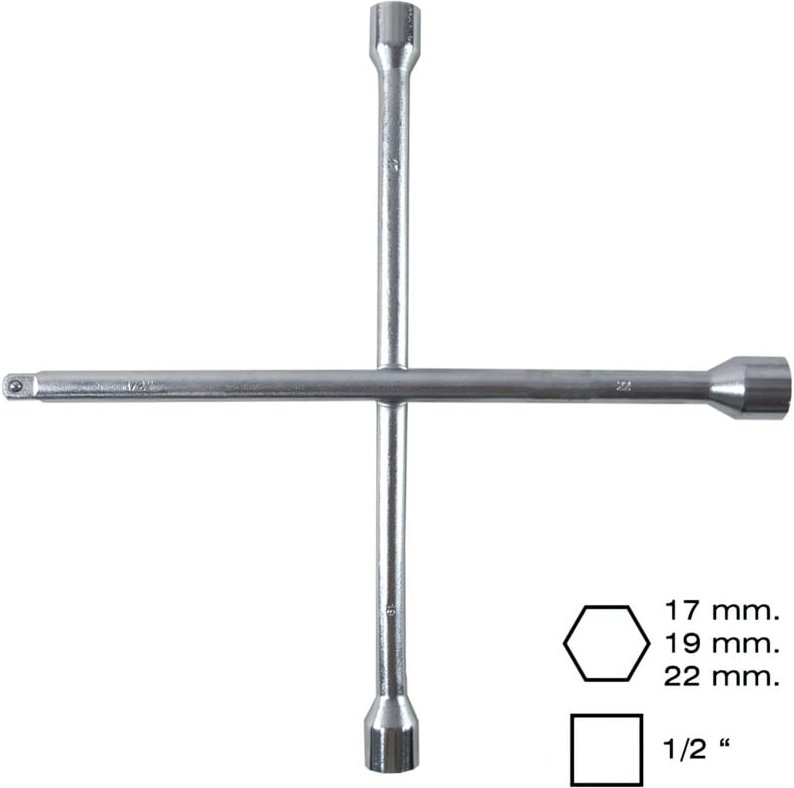 Wolfpack Kreuzschlüssel 17x19x22x1/2" Auto