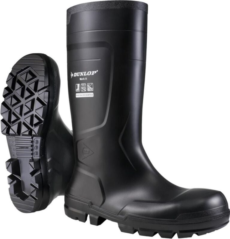 Sicherheits-Stiefel Work-It Full Safety Gr. 47 pvc schw S5 sr, NB2HD01 - Dunlop
