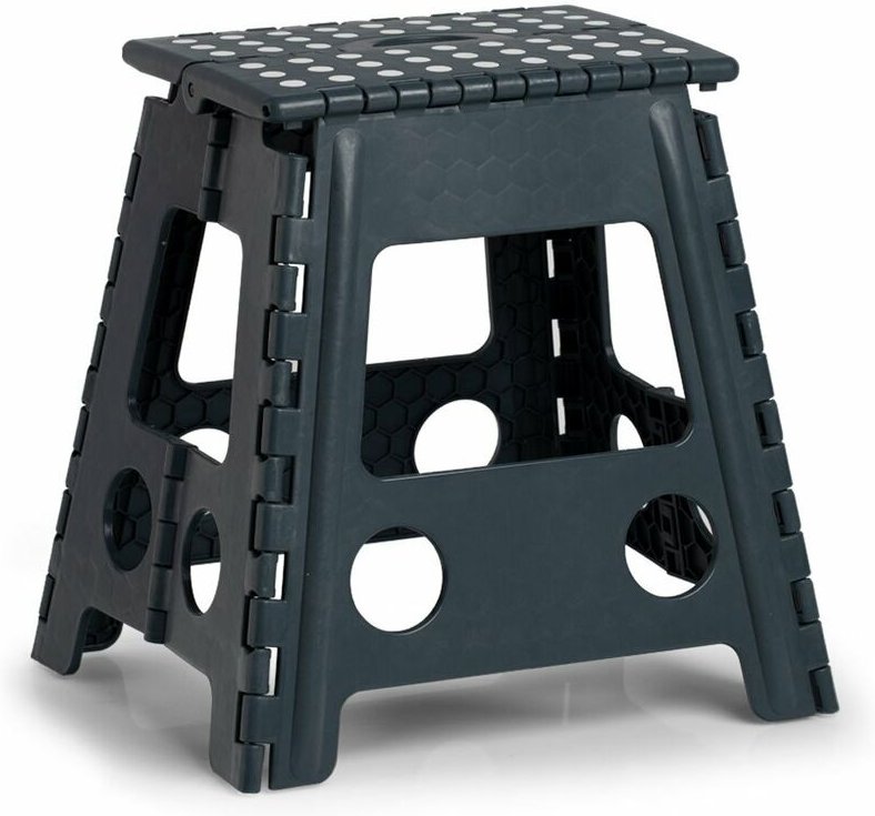 Rutschfester Klapphocker, 38,5 x 31,5 x 39 cm, dunkelgrau, ZELLER - ZELLER