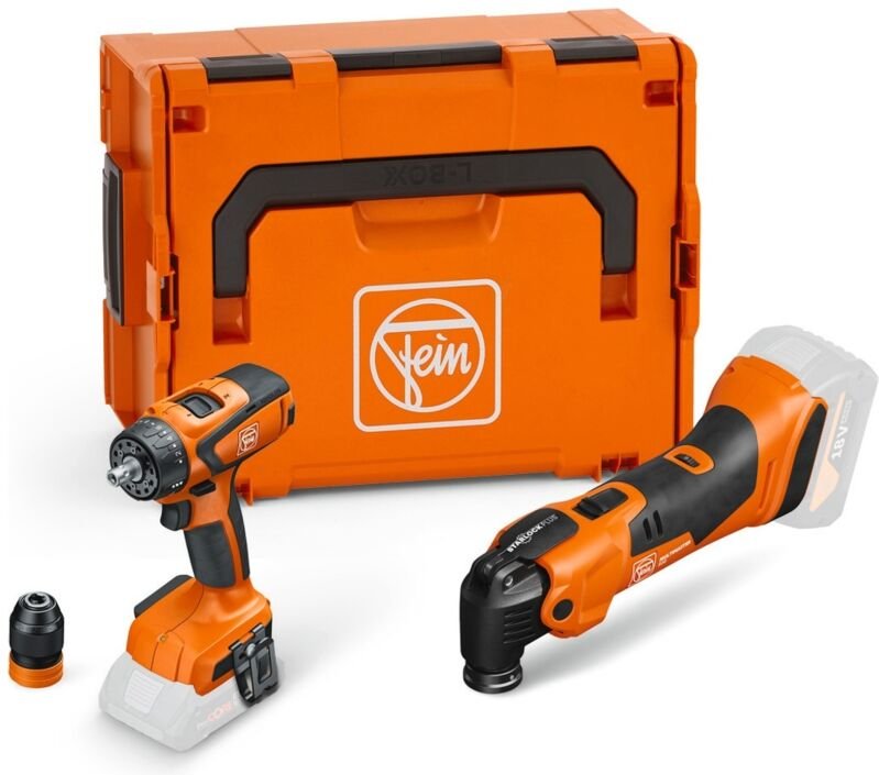 Fein Vorteils-Combo Akku: Akku MULTIMASTER AMM 500 & Akku-Bohrschrauber ASCM 18 QSW AS in L-Boxx - 99100000838