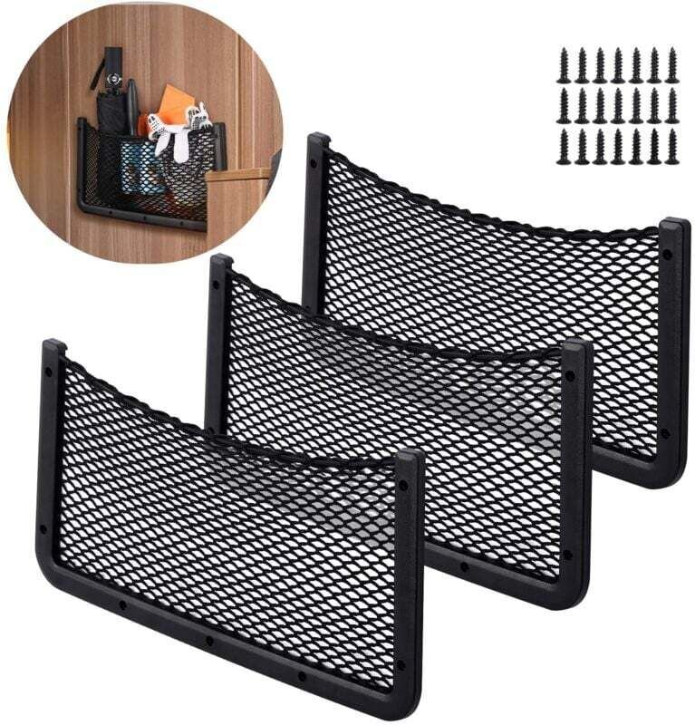 ZVD - 3 Stück Auto-Aufbewahrungsnetz 40 x 20 cm Auto-Taschen-Organizer-Tasche für Utensilien/Wohnmobile/Boote/Zuhause (e...