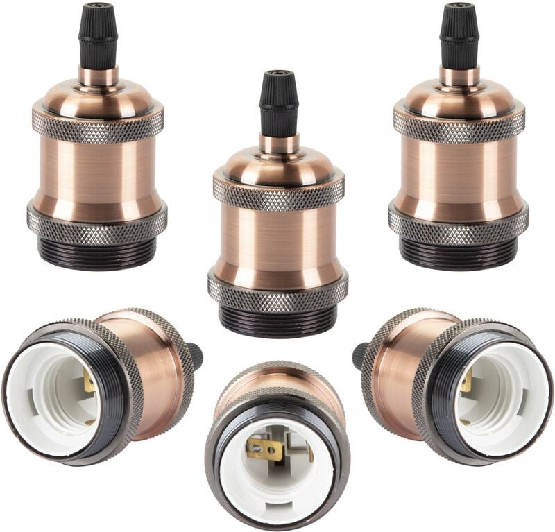 6x Retro Lampenhalter E27, Lampenfassung Industriell Vintage, Leuchter Halter, Lampenhalterung für Kronleuchter, Deckenl...