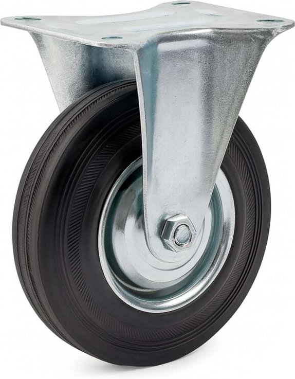 Bockrolle Ø200mm mit Gummirad und Metallfelge 150kg Tragkraft, Vollmaterial Apparaterolle Transportrolle Möbelrolle, lei...