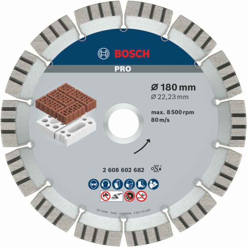 Bosch - Zubehör - Diamanttrennscheibe 180x22,23 mm 2608602682