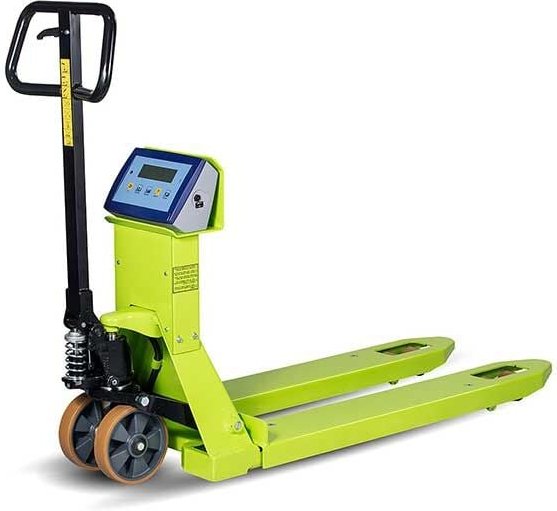 Matisère - Handhubwagen mit Waage – Genauigkeit 0,05 % – Tragfähigkeit 2500 kg – Europalette – Wiederaufladbare Waage – ...