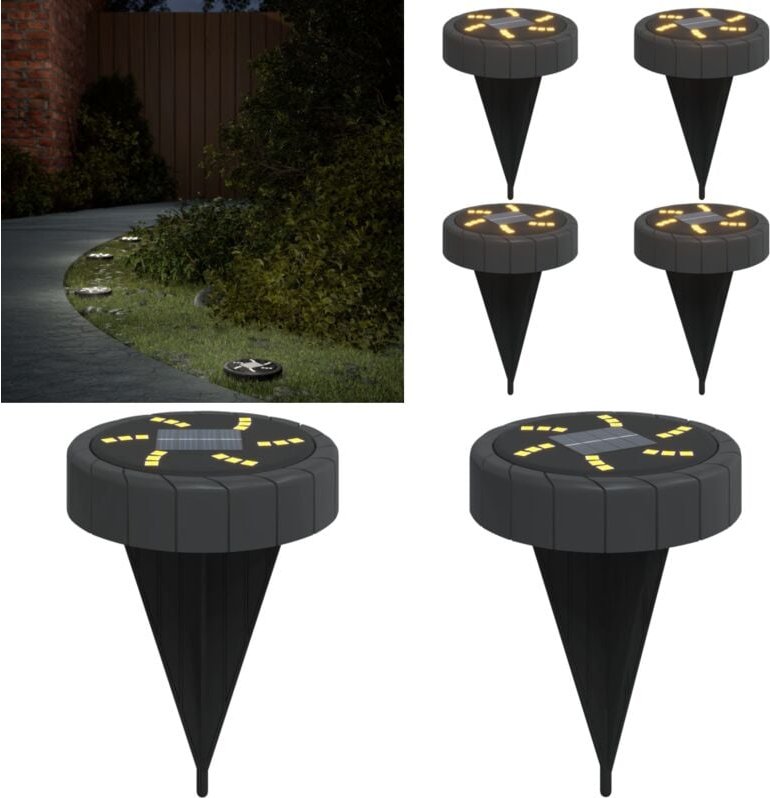 Solar-Bodenleuchten mit Erdspieß 4 Stk. Warmweiß - Solarlaterne - Gartenbeleuchtung - Außenscheinwerfer - LED-Strahler -...