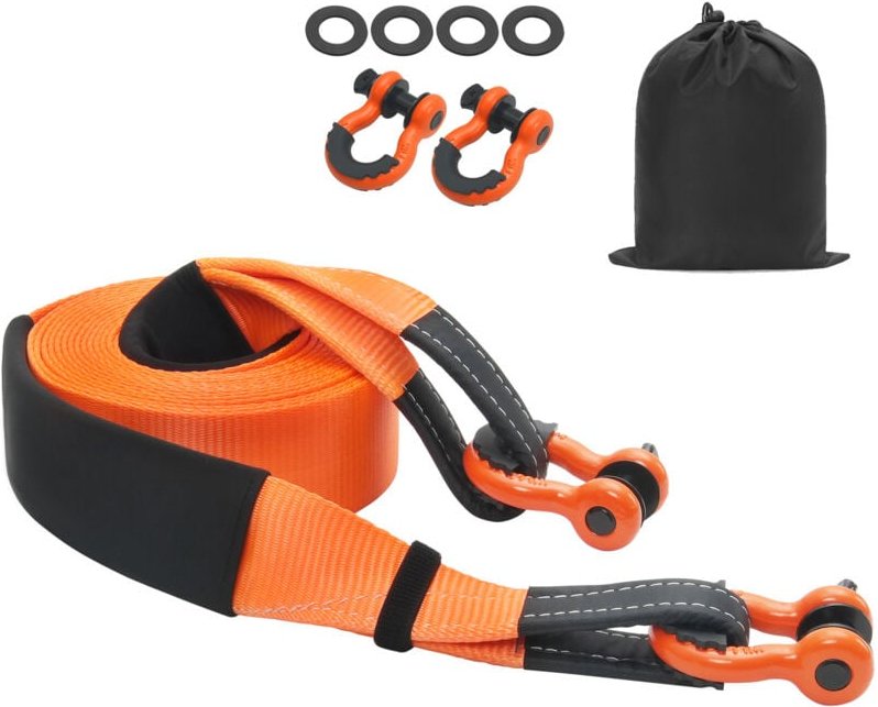 Heavy Duty Abschleppgurt-Bergeset 3,35'x30 ft (MBS-36.000lbs) Tree Saver Windengurt,Dreifach Verstärkte Schlaufe & Schut...