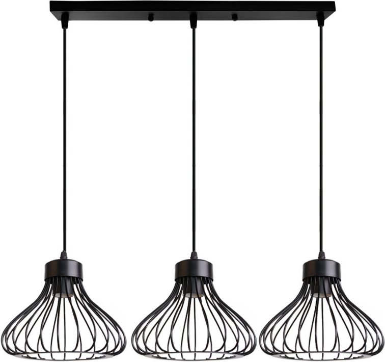 IDEGU 3-flammige Pendelleuchte Industrial Retro Deckenleuchte 23cm Metall Leuchte in Kürbisform für Esszimmer Korridor R...