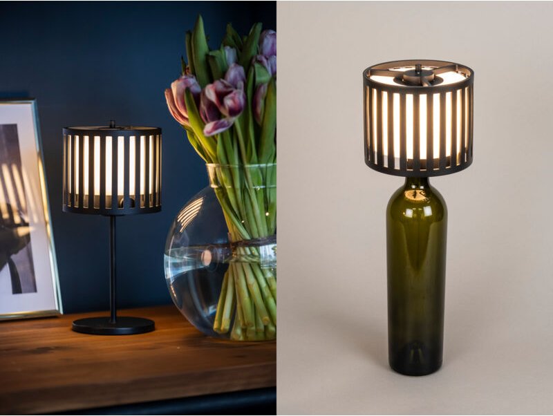 Konstsmide - Akku Tischleuchte bottle mit abnehmbaren Leuchtenkopf, Höhe 29cm