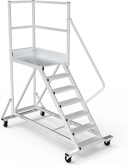 Mobile Plattform mit Geländer rechts und hinten - Maximale Arbeitshöhe 2.60m - PTF103D