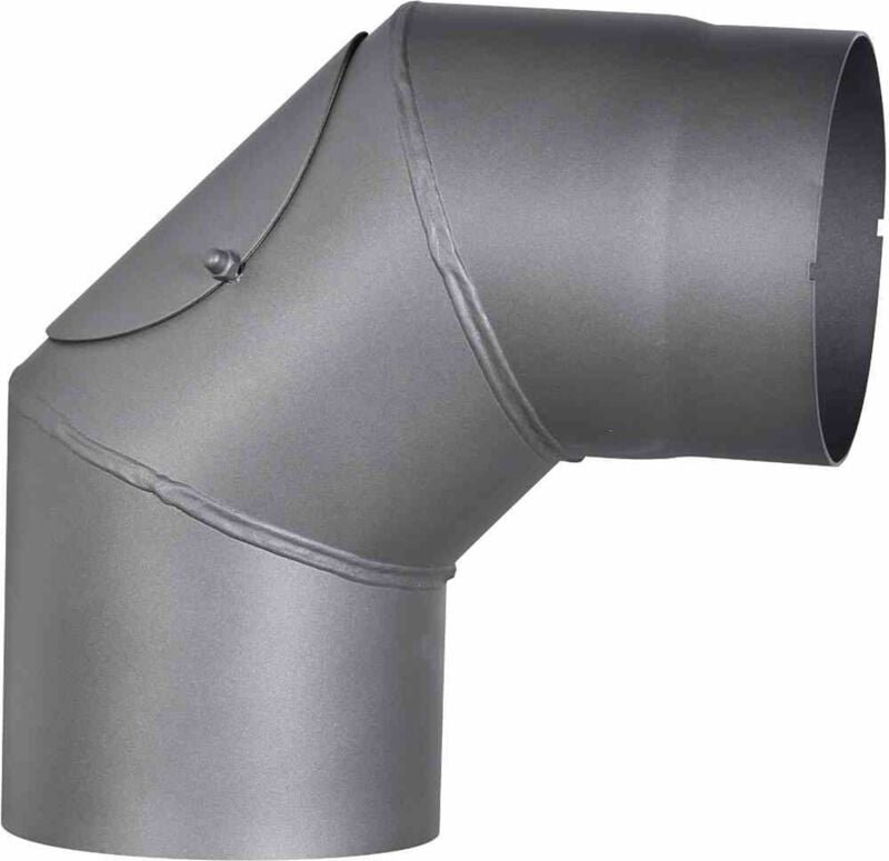 Ofenrohrbogen 90°, ø 150 mm, grau fest mit Tür