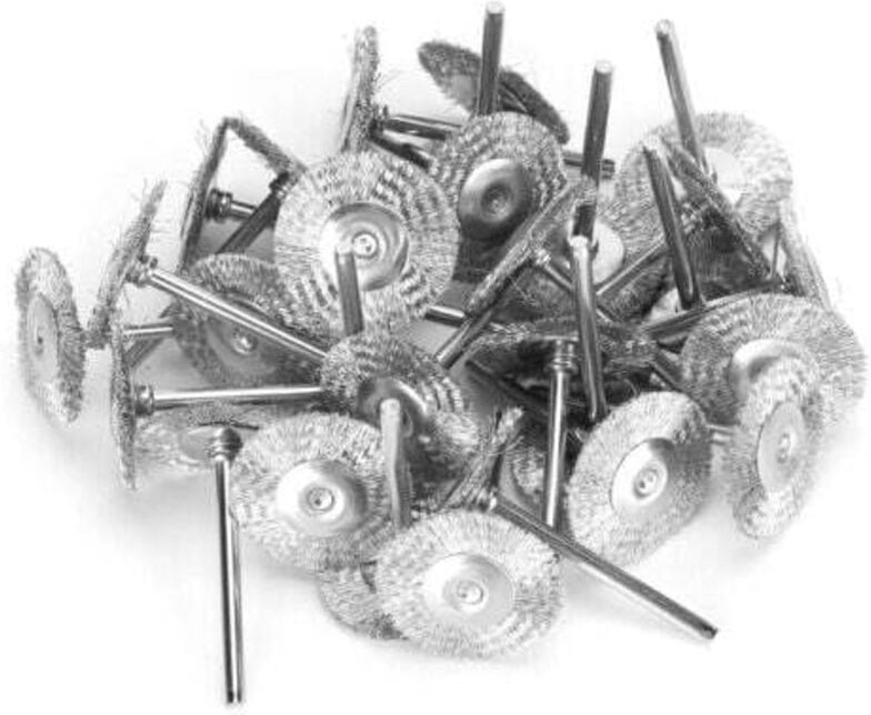 Tigrezy - 30-teiliges Drahtbürsten-Set, Messing-Stahldrahtbürsten-Polierräder Komplettset für Dremel-Rotationswerkzeuge(...