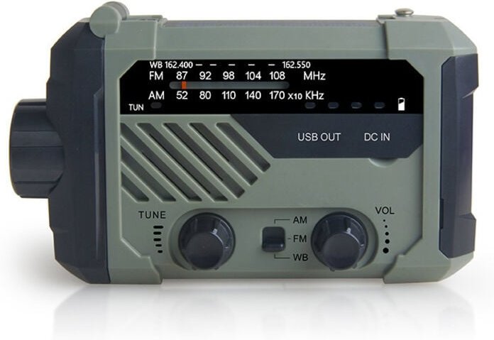 Multifunktions-Handwetterradio mit LED-Taschenlampe, SOS-Alarm, Handy-Ladegerät, RF AM/FM/NOAA, ideal für Notfälle